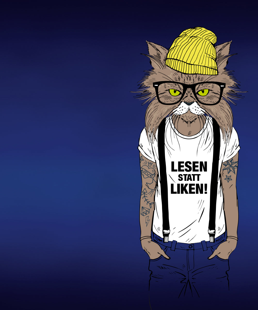 Banner Edition XXL Katze Lesen statt Liken Mobil